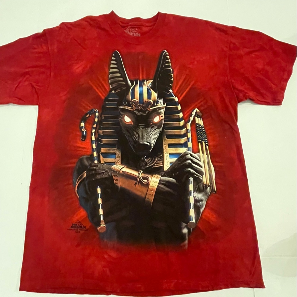 Anubis Soldier Adult T-Shirt Ancient Egyptian Pharoah Mountain Size L. Pre-owned